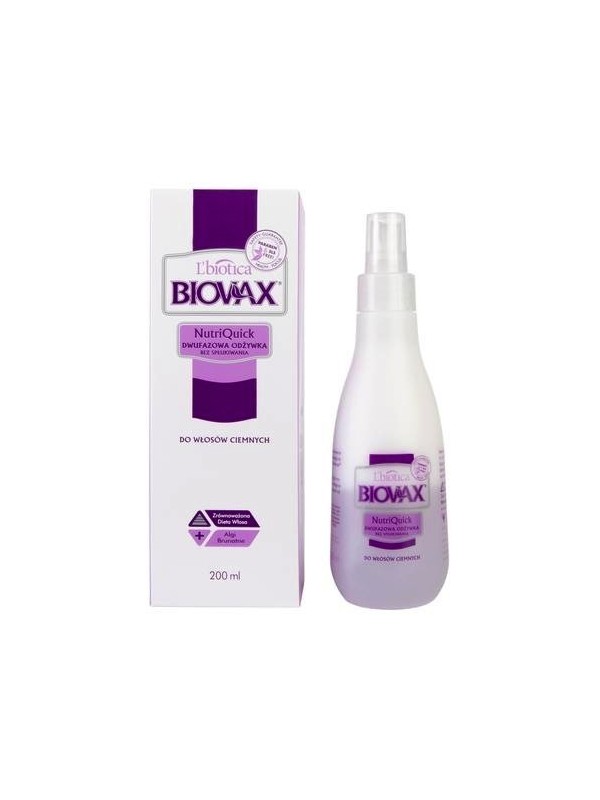 L'biotica BIOVAX leave-in conditioner voor donker haar 200 ml