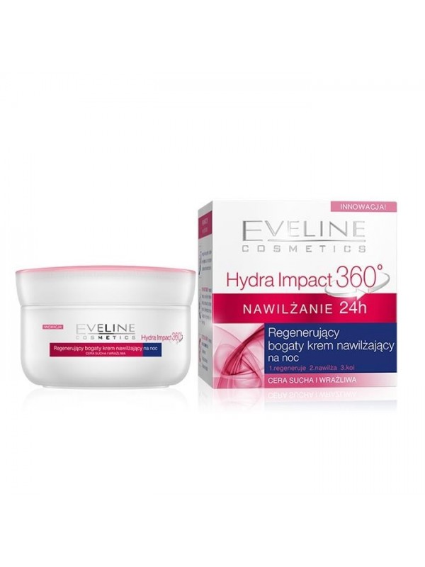 Eveline Hydra Impact 360° hydrateert en regenereert nachtcrème 50 ml