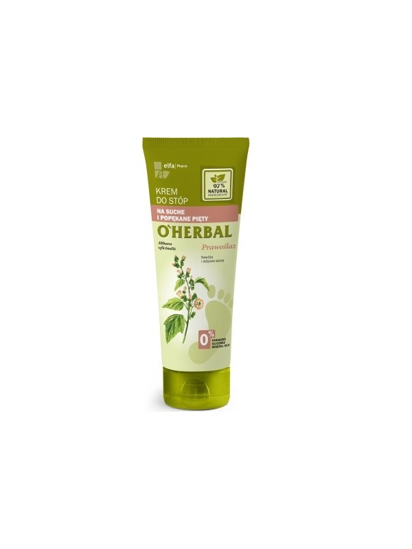 O'Herbal FOOT CREAM voor droge en gebarsten hielen met marshmallow-extract 75 ml