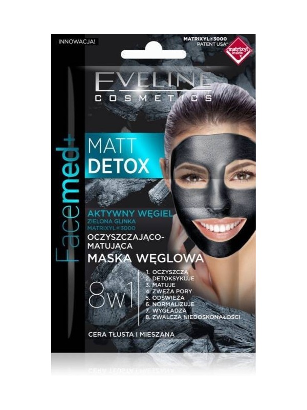 Eveline Facemed Cleansing and moisturizing carbon mask HYDRA DETOX 7 ml