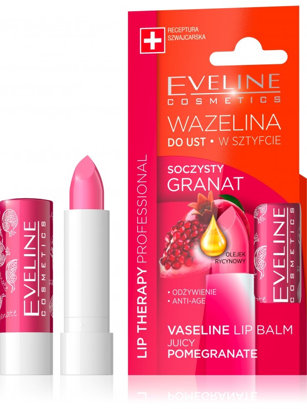 Eveline Lip Therapy Vaseline Lipstick Juicy Pomegranate 4 g