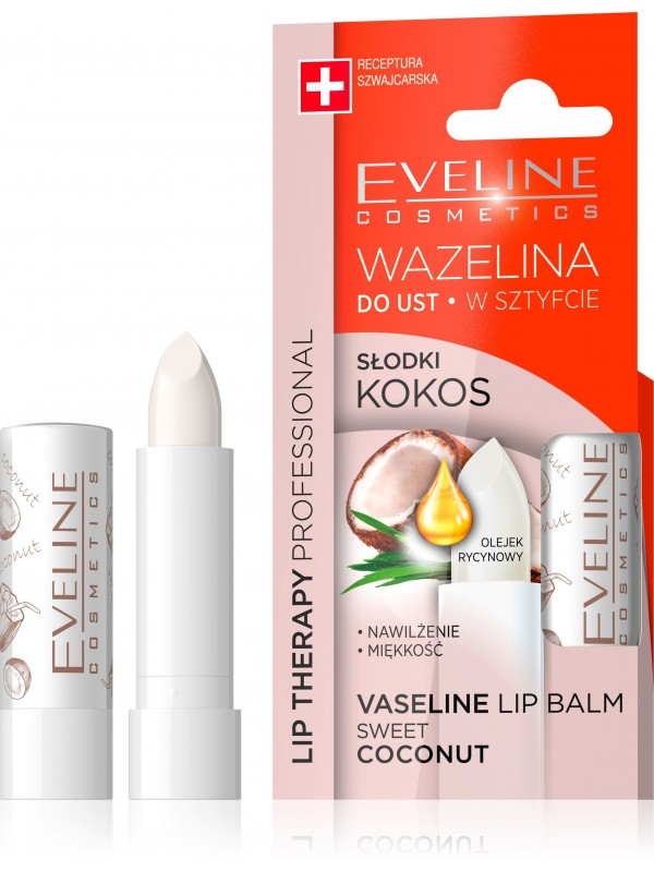 Eveline Lip Therapy Pomadka Wazelinowa Słodki Kokos 4 g