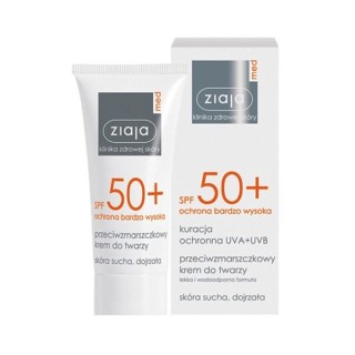 Крем для обличчя Ziaja Med SPF 50+ проти зморшок для сухої шкіри 50 мл