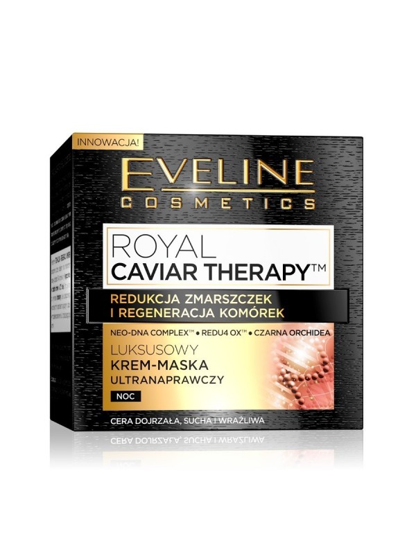 Eveline Royal Caviar Therapy Luxurious Cream Mask ultraherstellend voor de nacht 50 ml