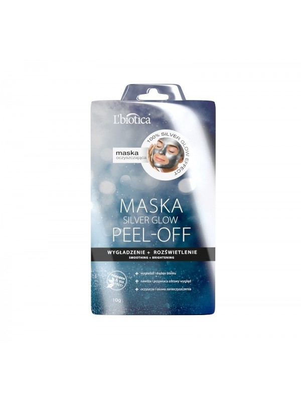 L'biotica PEEL-OFF MASK SILVER GLOW GLADMAKING EN VERLICHTING 10 g