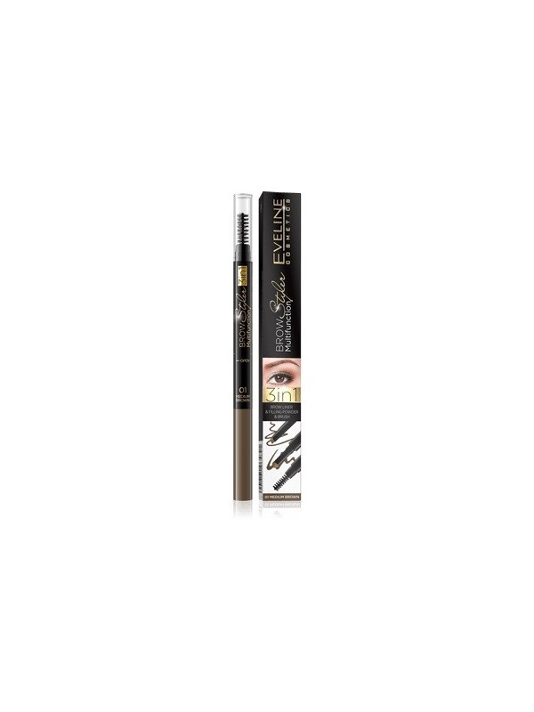 Олівець для брів Eveline Brow Styler /01/ Середньо-коричневий