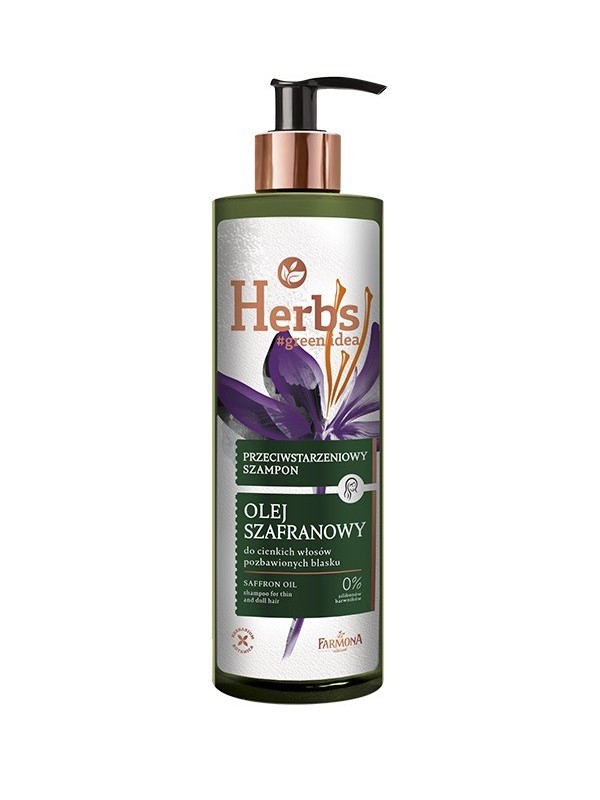 Farmona Herbs Anti-aging Shampoo Saffron Oil for thin and dull hair 400 ml