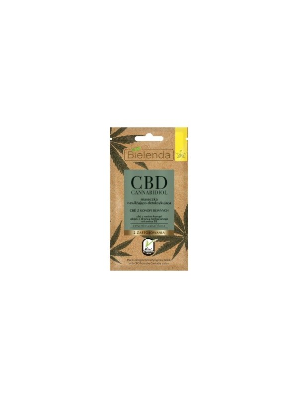 Bielenda CBD Cannabidiol Зволожуюча та детоксикуюча маска з CBD з конопель для комбінованої/жирної шкіри 8 г