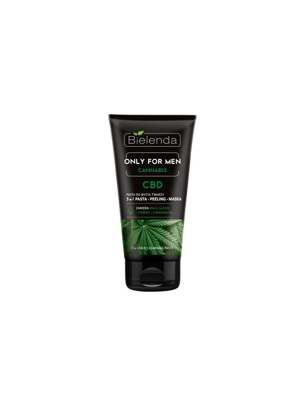 Bielenda ALLEEN VOOR MEN CANNABIS Gezichtswaspasta 3in1 pasta, peeling , masker 150 g