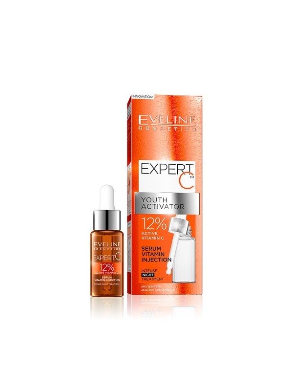 Eveline Expert C Youth activator serum - vitamin injection 12% night treatment 18 ml