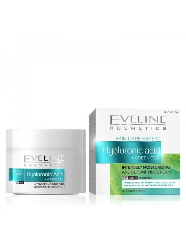 Eveline Hyaluronic acid + Green Tea Intensively moisturizing face cream 50 ml