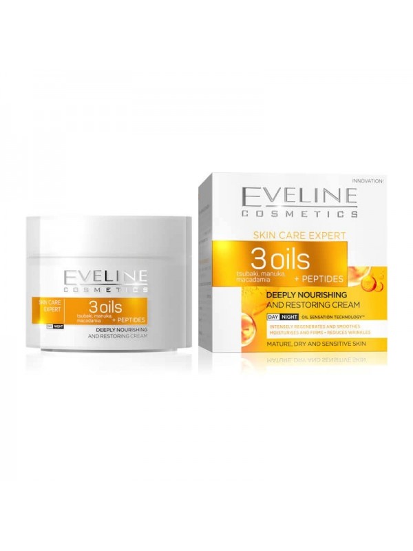 Eveline 3 Eptide Oils Глибоко живильний крем для обличчя 50 мл