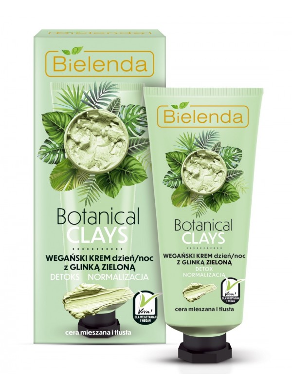 Веганський крем для обличчя Bielenda Botanical Clays із зеленою глиною 50 мл