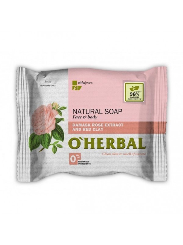 O'Herbal Natural soap with rose extract and red clay 100 g