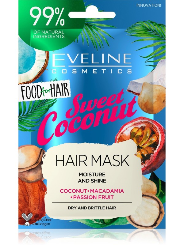 Eveline Food for hair COCONUT Haarmasker hydraterend en glanzend 20 ml