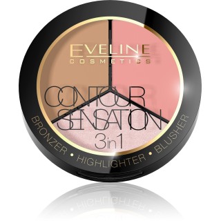 Eveline Contour Sensation 3in1 Палітра для моделювання контуру обличчя /01/ Pink Beige 5 г