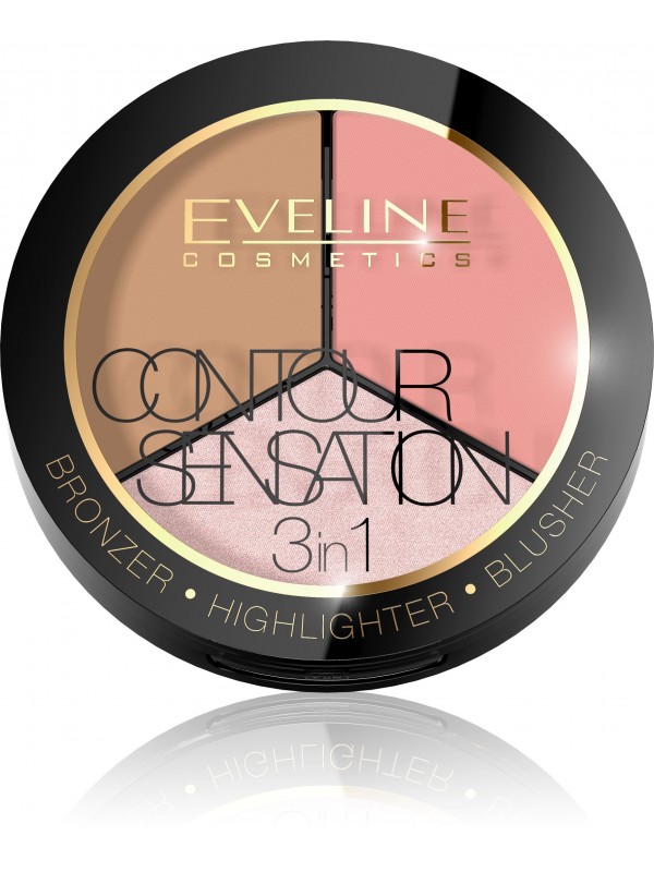 Eveline Contour Sensation 3in1 Палітра для моделювання контуру обличчя /01/ Pink Beige 5 г