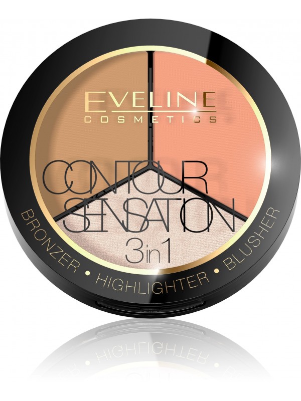 Eveline Contour Sensation 3in1 Палітра для моделювання контуру обличчя /02/ Peach Beige 5 г