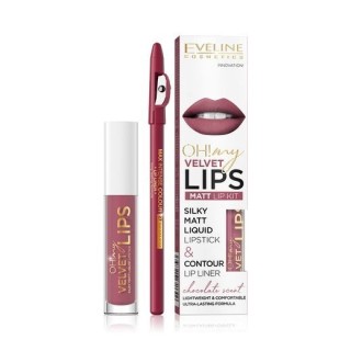 Eveline OH My Lips Matt vloeibare lipstick 4,5 ml + Lipliner set /13/ Brownie Biscotti