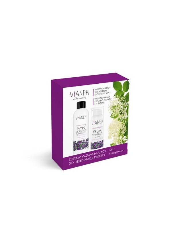 Vianek Strengthening Facial Set Зміцнюючий тонік і міцелярний флюїд 2 в 1 200 мл + Зміцнюючий денний крем 50 мл