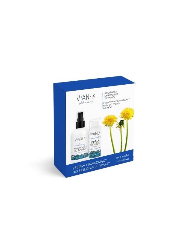 Vianek Face Moisturizing Set Moisturizing face toner-mist 150 ml + Intensively moisturizing face cream