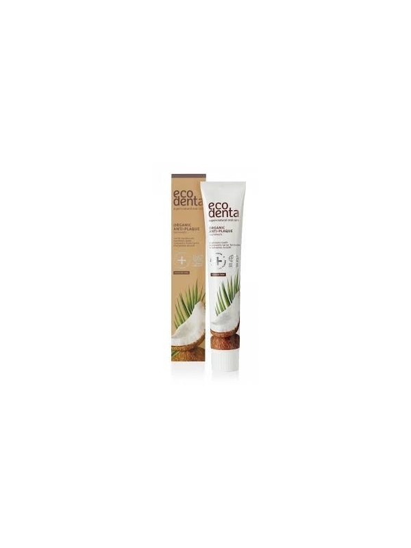 Ecodenta Cosmoc Organic Tandpasta tegen tandplak met kokosolie 75 ml