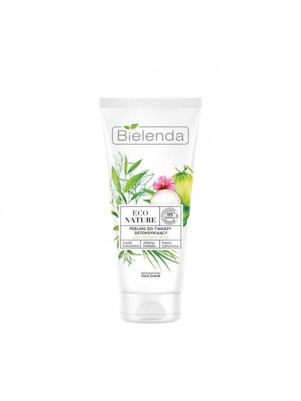 Bielenda ECO NATURE Детоксикаційний Peeling для обличчя Кокосова вода + Зелений чай + Лемонграс 150 г