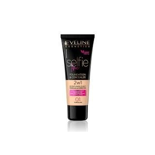 Eveline Selfie Time 2in1 verhullende en hydraterende foundation /01/ Porcelain 30 ml