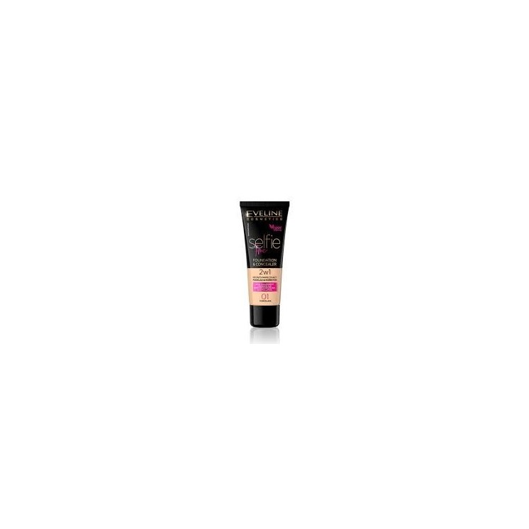 Eveline Selfie Time 2-in-1 Abdeck- und Feuchtigkeits-Foundation /01/ Porcelain 30 ml
