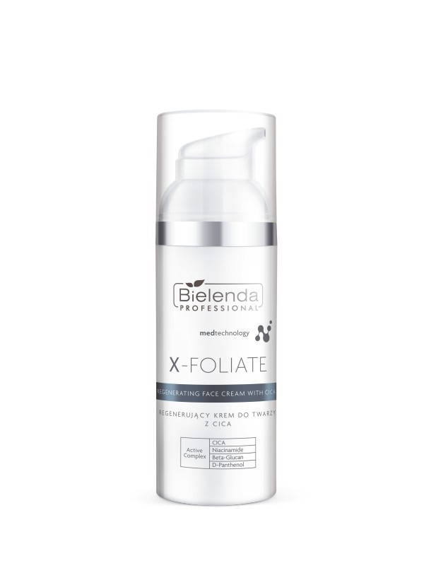 Bielenda Professional X-FOLIATE Regenererende gezichtscrème met CICA -zuren 50 ml