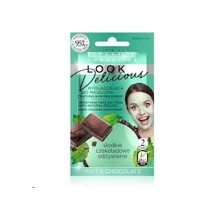 Eveline Look Delicious Gladmakend Bio Masker met Mint & Chocolate Natuurlijke Scrub 10 ml