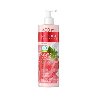 Eveline 99% Natural Strawberry Hydraterende en gladmakende bodyyoghurt 400 ml