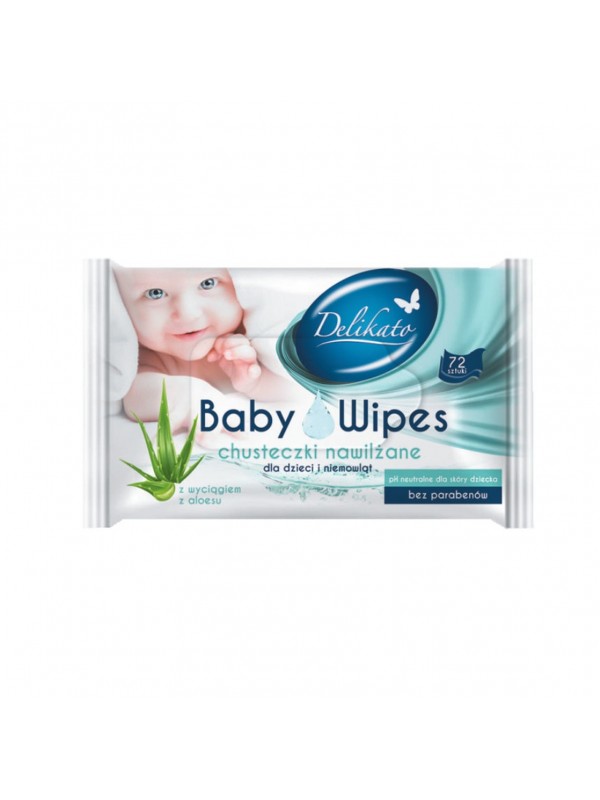 Серветки вологі Delikato Baby Wipes 72 шт