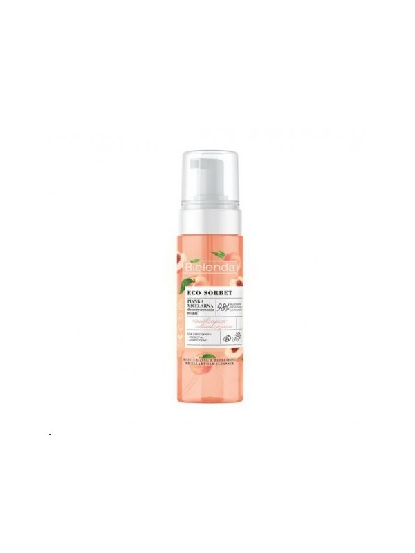 Bielenda ECO SORBET Hydraterende en voedende gezichtsreinigende micellaire schuim Perzik 150 ml