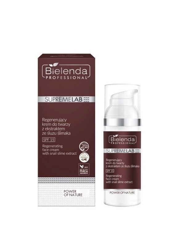 Bielenda Professional SUPREMELAB Power of Nature Регенеруючий крем для обличчя з екстрактом слизу равлика SPF15 50 мл