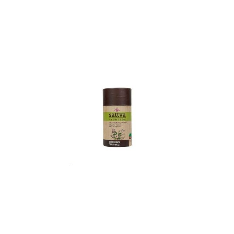 Sattva Ayurveda Naturalna ziołowa Farba do włosów Ciemny Brąz 150 g