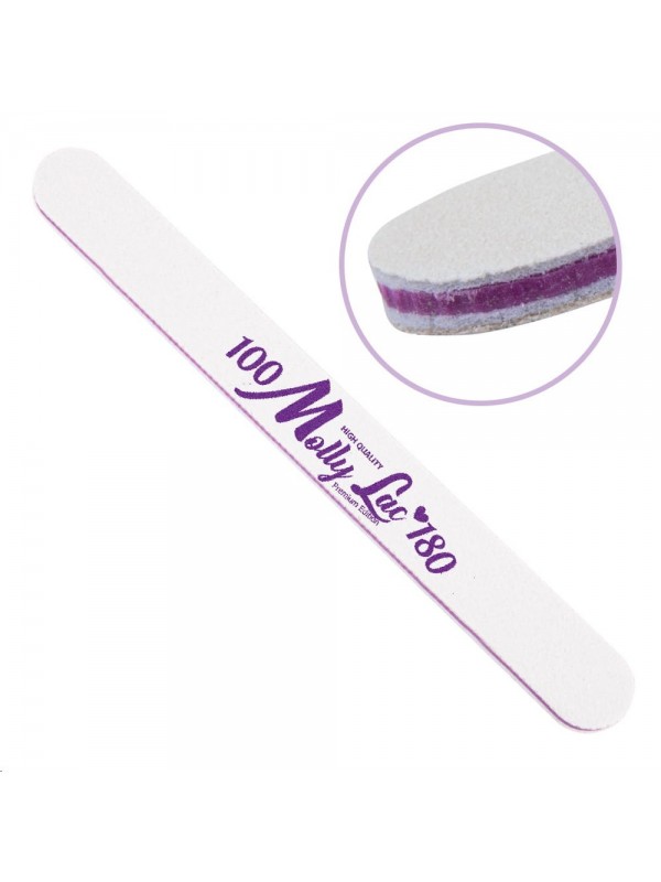 MollyLac Nail file straight purple center 100/180 CU-06 1 piece