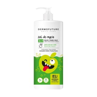 Dermofuture Daily Care gel voor het wassen van haar, gezicht en lichaam 3in1 Appelgelei 500 ml