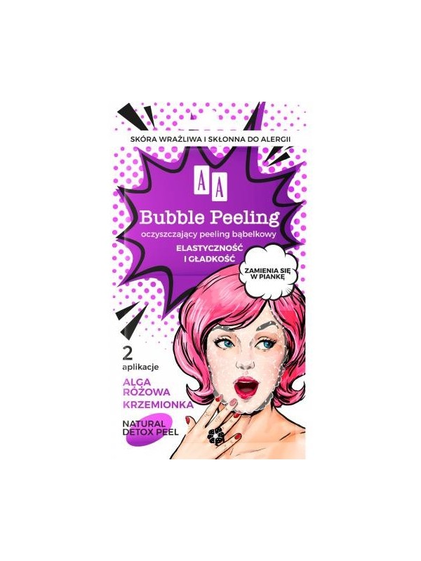 AA BUBBLE PEELING очищаючий Bubble peeling Еластичність і гладкість Рожеві водорості + Silica 8 мл