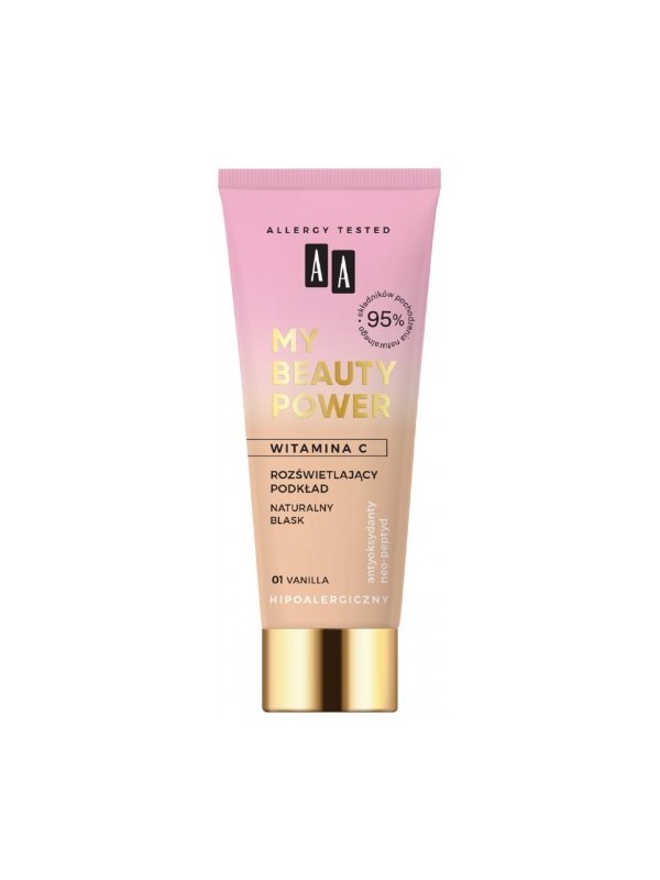 AA MY BEAUTY POWER verlichtende foundation natuurlijke glans /02/ Nude 30 ml