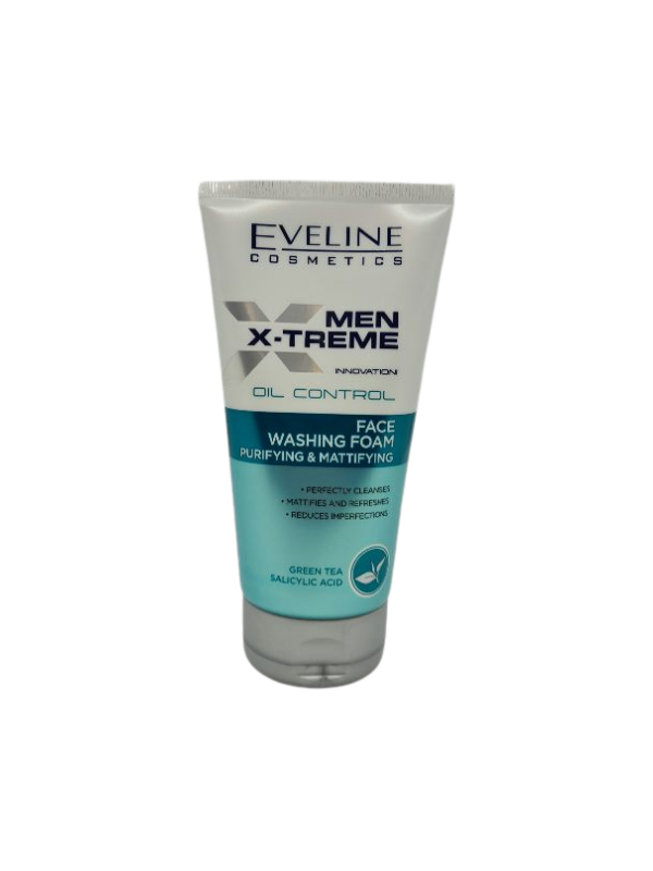 Eveline Men X-Treme Innovation! Oil Control Очищаюча і матуюча пінка для очищення обличчя 150 мл