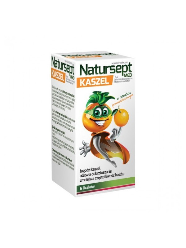 NaturSept MED cough lollipops orange flavor 6 pieces