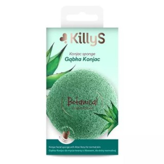 KillyS Botanical Inspirations Konjac спонж для вмивання обличчя з алое для нормальної шкіри 1 шт.