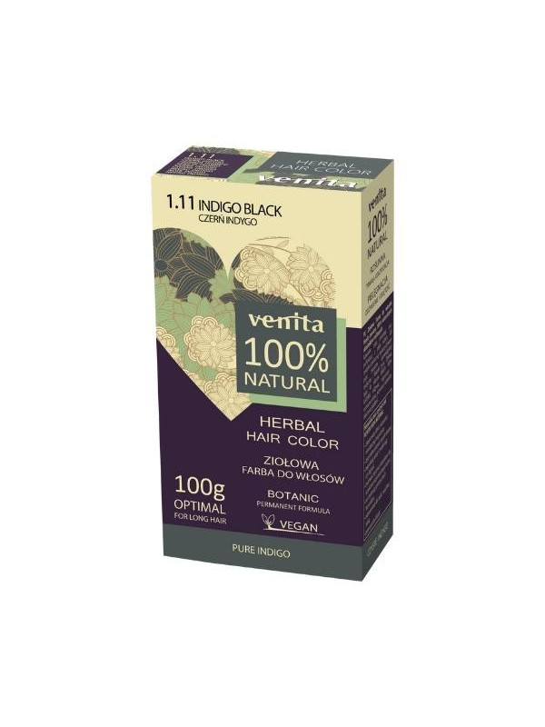 Трав'яна фарба для волосся Venita Herbal Hair Colour /1.11/ Indigo Black 100 г