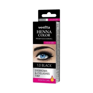 Гелева фарба для брів і вій Venita Professional Henna Color Gel /1.0/ Black 15 мл