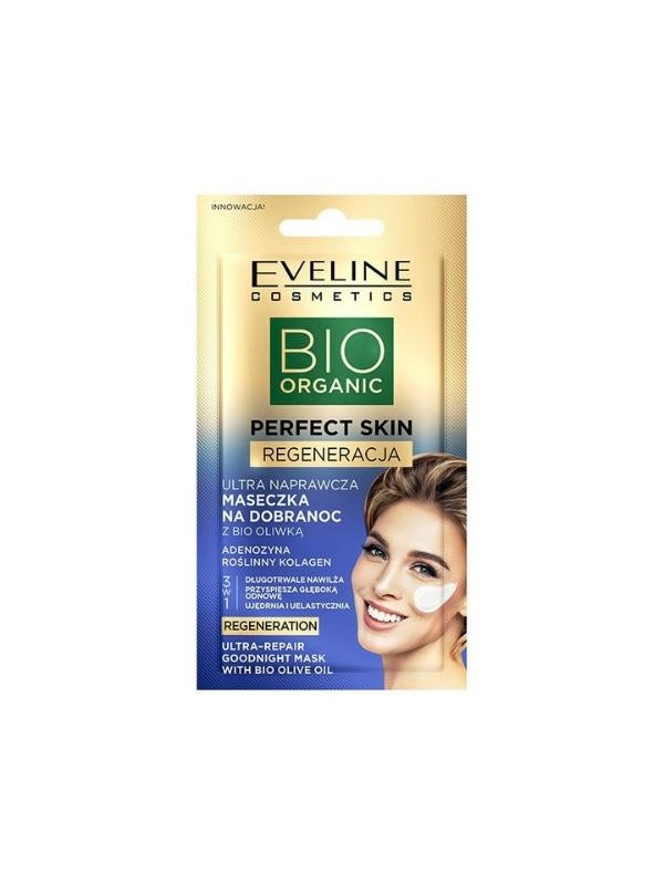 Eveline Bio Organic Perfect Skin ultra маска для обличчя перед сном з біооливковою олією 8 мл