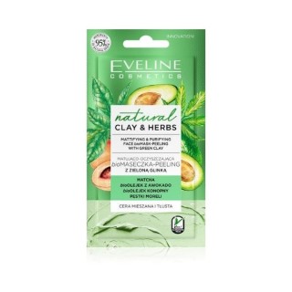 Eveline Natural Clay & Herbs matterend en reinigend Biomask met groene klei 8 ml