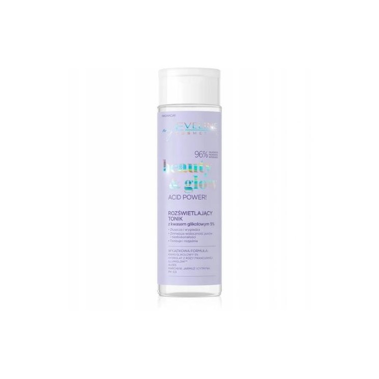 Освітлювальний тонік Eveline Beauty & Glow Acid Power ! з 5 % гліколевою кислотою 200 мл