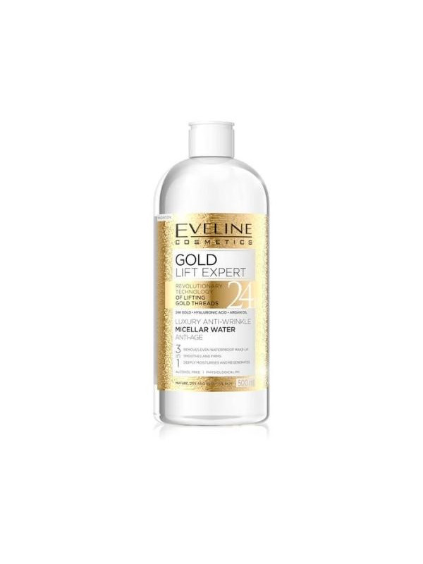 Eveline Gold Lift Expert luksusowy Płyn micelarny przeciwzmarszczkowy 500 ml