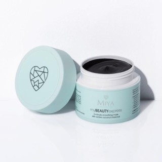 Miya Cosmetics myBEAUTYexpress gladmakend masker van 3 minuten met actieve kokosnootkool 50 g